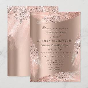Convite Vestido de Noiva Rose Gold para 16 Anos de Idade C