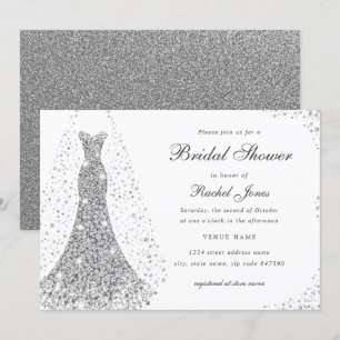 Convite Vestido de Noiva Sparkle Diamond Festa de Casament
