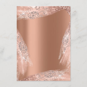Convite Vestido de Noiva Sweet 16 Rosa Cobre Diamante Bril