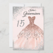 Vestido de Quinceanera com Renda Dourada Rosa Prat