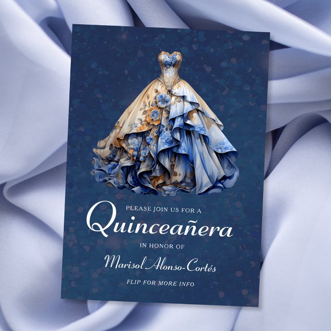 Convite Vestido de Quinceanera Elegante (Criador carregado)