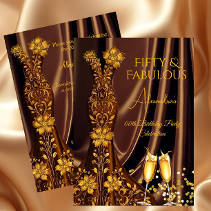 Convite Vestido Dourado de Caramelo de Aniversário Fabulos