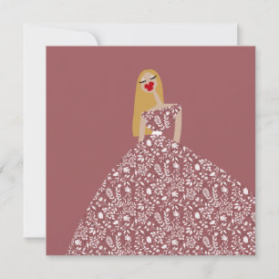 Convite Vestido Floral Ultra Feminino Moda Arte Carta