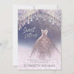 Convite Vestido geminado gole rosa ouro ombre i