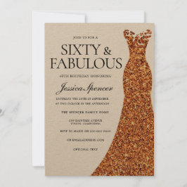 Convite Vestido Laranja Sessenta e fabulosa Festa de anive