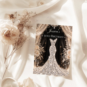 Convite Vestido Luxuoso para Festa de 30 Anos da Mulher