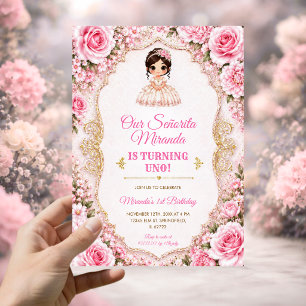 Convite Vestido Mexicano de Aniversário da Senhorita Rosa