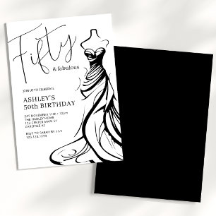 Convite Vestido Moderno Cinquenta e Fabuloso de 50 Anos de