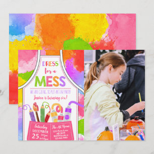 Convite Vestido Por Uma Foto De Aniversário Da Mess Art
