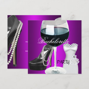Convite Vestido Preto Magenta Vinho para Despedida de Solt