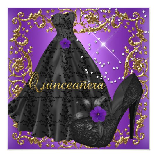 vestido preto com roxo