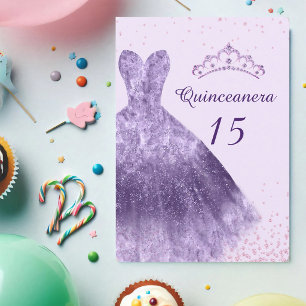 Convite Vestido Quinceanera Lilás Roxo 15º Aniversário