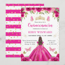 Vestido Rosa Quente Morena Princesa Quinceanera