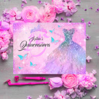 Vestido Rosa Roxo Teal Brilho Quinceanera