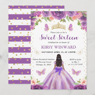Convite Vestido Roxo Claro Princesa de Pele Morena Sweet 1
