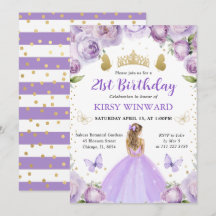 Vestido Roxo Princesa de Cabelo Loiro Aniversário