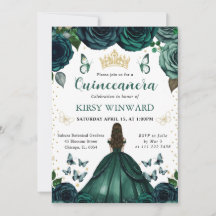 Vestido Verde Esmeralda Brunette Princesa Quincean