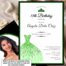 Vestido verde esmeralda elegante para debut de 18 