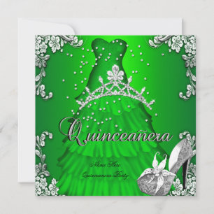Convite Vestido Verde Lima de Quinze Anos Quinceanera