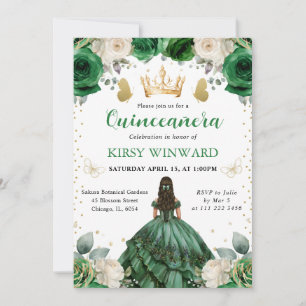 Convite Vestido Verde Princesa do Oeste Quinceanera