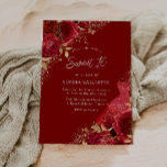 Convite Vestido Vermelho e Dourado e Rosas Doce 16 Festa<br><div class="desc">Vestido e Rosas vermelhos e Dourados Convite de festas 16 mais elegante designs florais em nossa loja! Consulte a coleção correspondente em nossa loja</div>