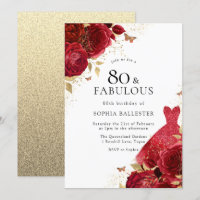 Vestido Vermelho e Rosas Dourados com 80 de Litera