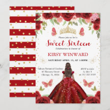 Vestido Vermelho Princesa de Pele Morena Doce 16 A