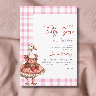 Convite Vestido Xadrez Silly Goose on the Loose Chá de Beb
