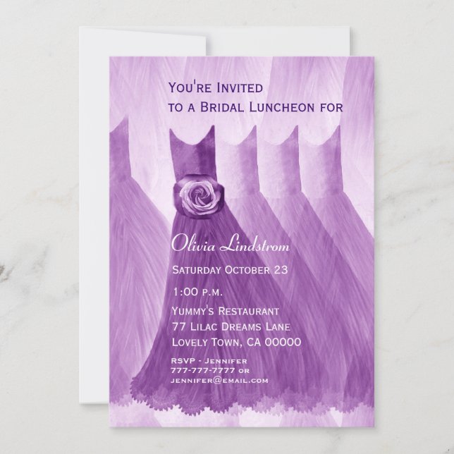 Convite Vestidos Bonito de Bridesmaid de Luncheon (Frente)