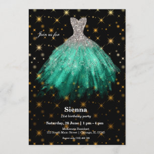 Convite Vestidos de glitter aquarela