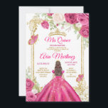 Convite Vestidos Florais Rosa Elegante Fuchsia<br><div class="desc">Elegante Fuchsia Pink Floral Dresses Mis Quince Convite Mis Quince 15 Anos,  16º Aniversário, </div>