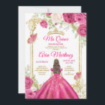 Convite Vestidos Florais Rosa Elegante Fuchsia<br><div class="desc">Elegante Fuchsia Pink Floral Dresses Mis Quince Convite Mis Quince 15 Anos,  16º Aniversário, </div>