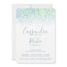 Vestir casamento de arte azul verde em cascata