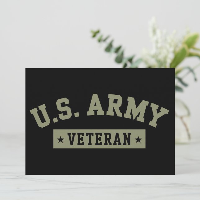 Convite Veterano do Exército dos EUA Bandeira Americana do (Em pé/Frente)