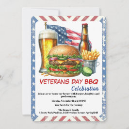 Convite Veterans Day Invitation | Honoring Heroes BBQ