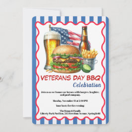 Convite Veterans Day Invitation | Honoring Heroes BBQ