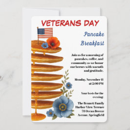 Convite Veterans Day | Pancake Breakfast Celebration