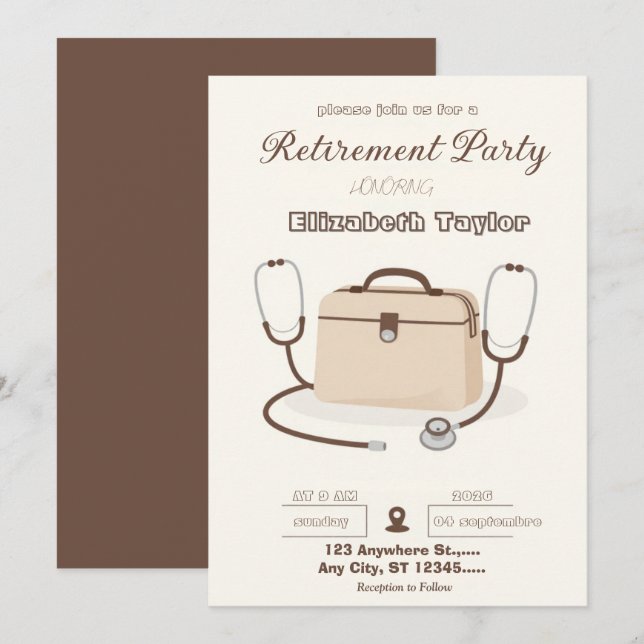 Convite Veterinarian Retirement Party Invitation (Frente/Verso)
