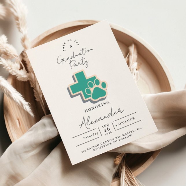 Convite Veterinary School Paw Graduation Party (Criador carregado)