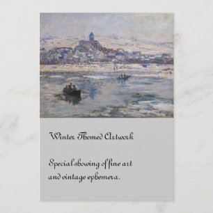 Convite Vetheuil en Hiver Boat no rio