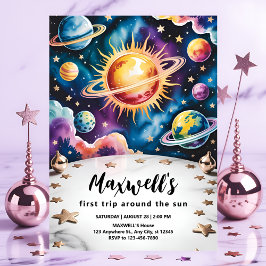 Convite Viagem ao Redor do Sol Espaço 1º Aniversário