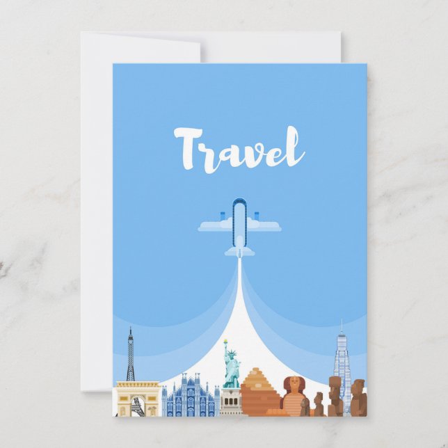 Convite Viagem Art Viagem ao redor do mundo (Frente)