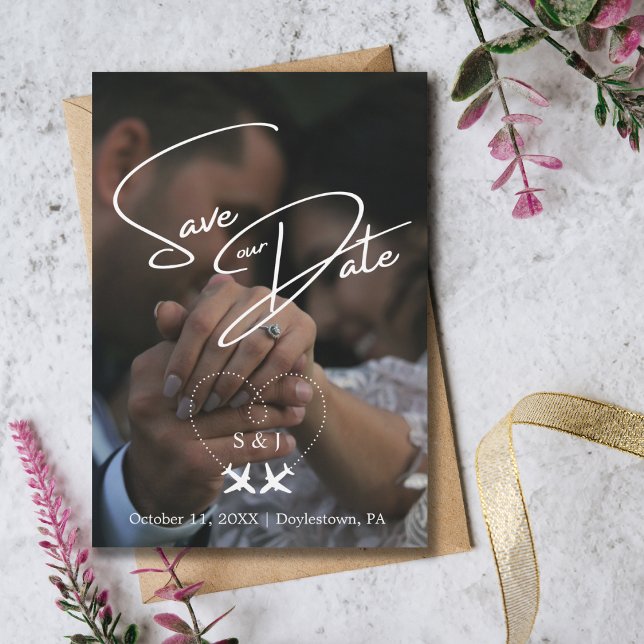 Convite Viagem: Avião De Casamento Moderno Do Coração Salv (Criador carregado)