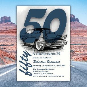 Convite Viagem Azul Carro Clássico Faz 50 Anos