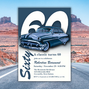Convite Viagem Carro Azul Clássico Faz 60 Anos