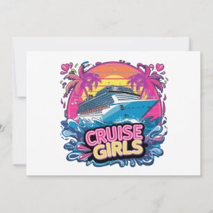 Convite Viagem Colorida de Meninas Cruzeiro Caribe Equipe