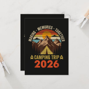 Convite Viagem de Acampamento Familiar Retro Sunset 2026