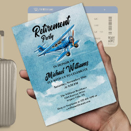 Convite Viagem de aposentadoria - Plano de festas presas -