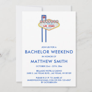 Convite Viagem de Casamento do Partido de Las Vegas Bachel