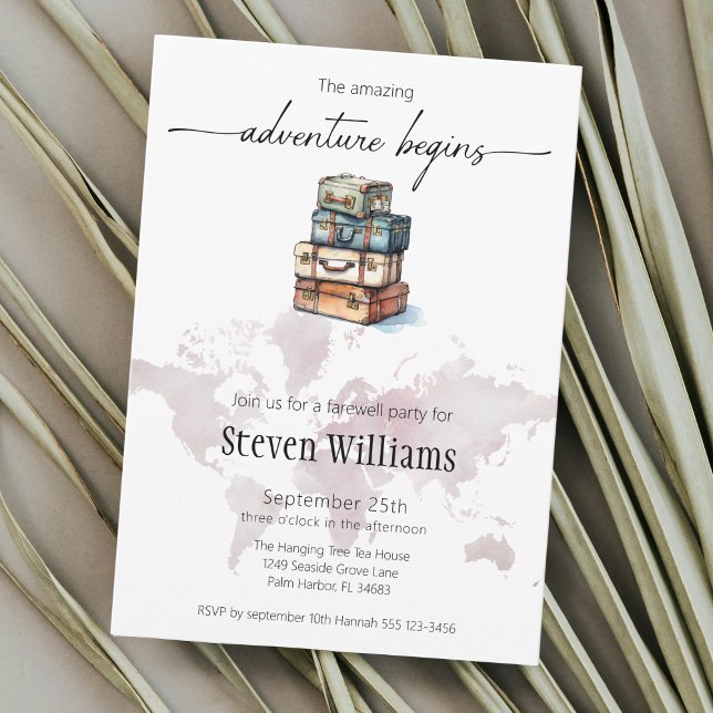 Convite Viagem de despedida a aventura começa (Criador carregado)